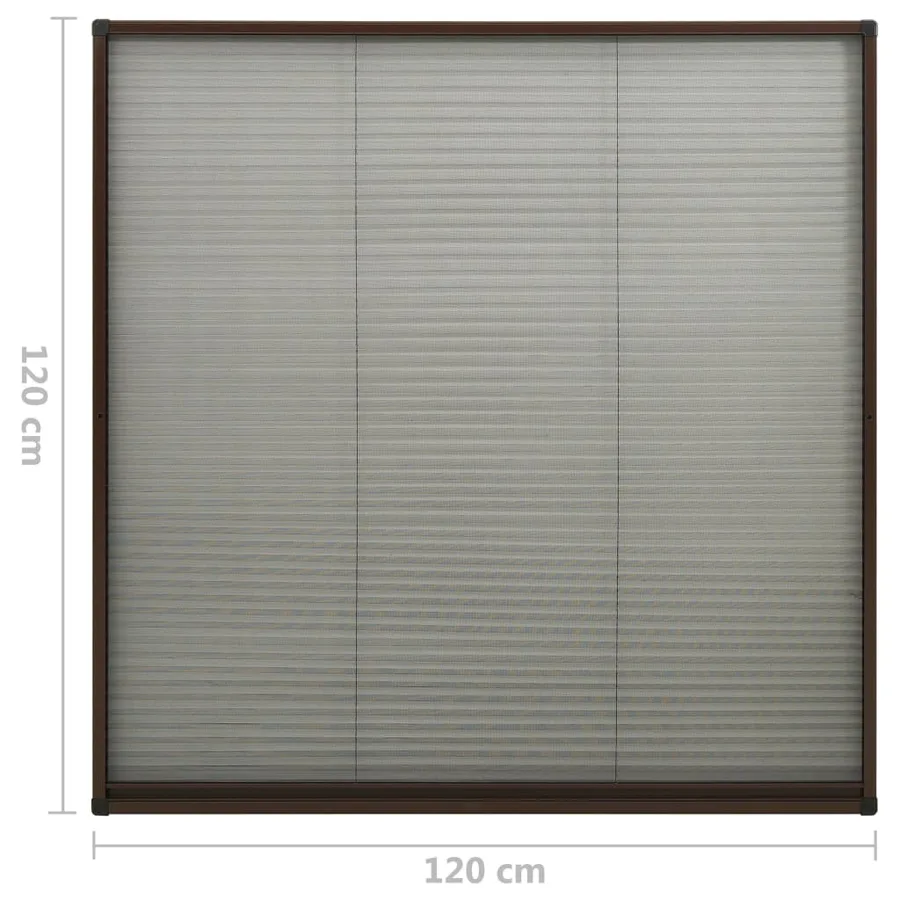 Moustiquaire plissée pour fenêtre Aluminium Marron 120x120 cm - 7