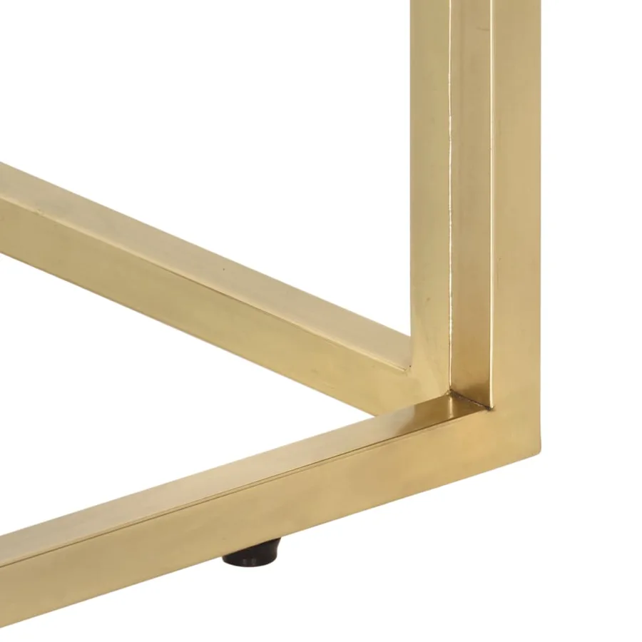 Table basse doré acier inoxydable et verre trempé - 6