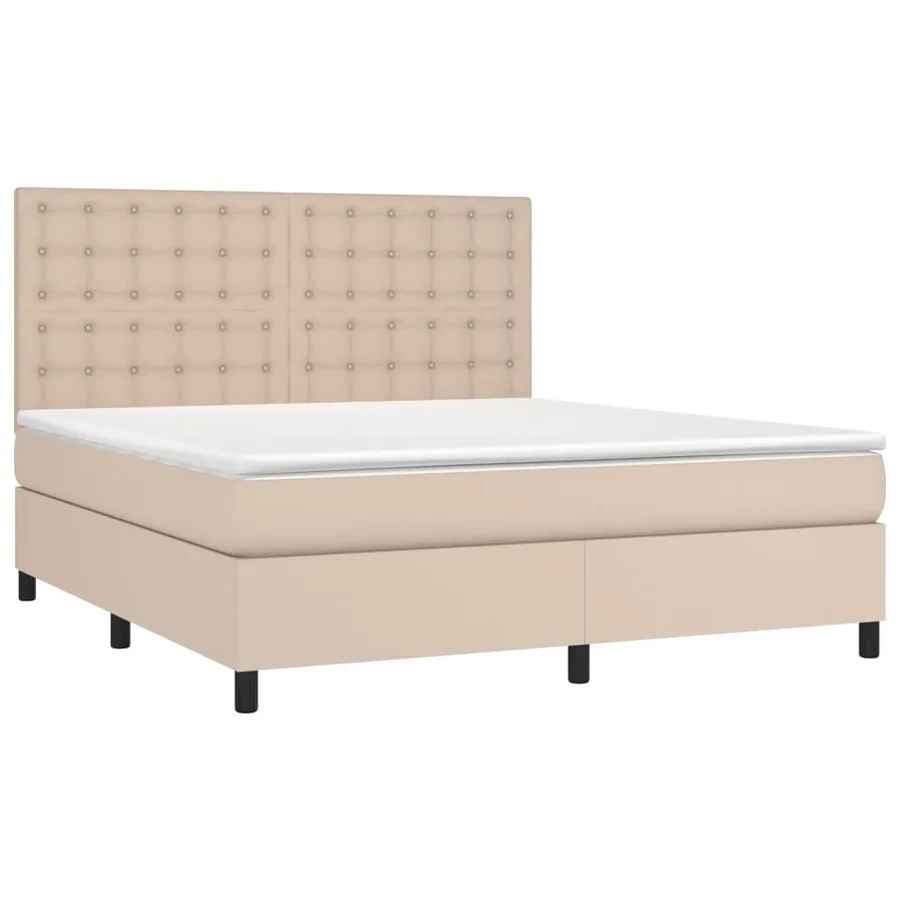 Sommier à lattes de lit avec matelas Cappuccino 160x200 cm - 3