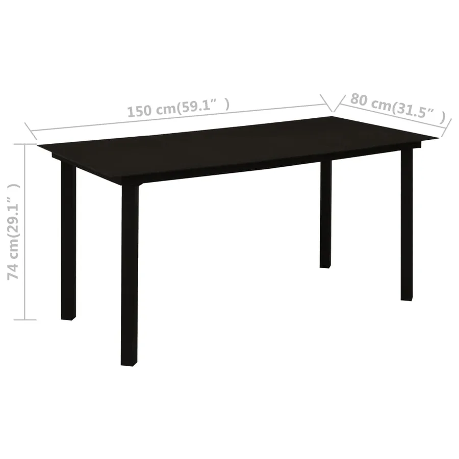 Ensemble à manger d'extérieur 5 pcs Rotin PVC Noir - 10