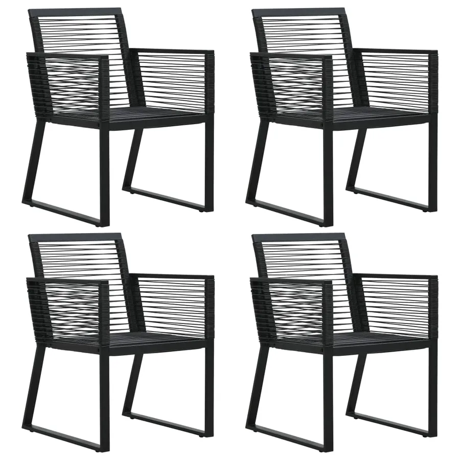 Ensemble à manger d'extérieur 5 pcs Rotin PVC Noir - 6