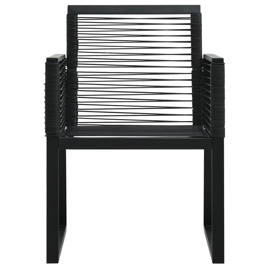 Ensemble à manger d'extérieur 5 pcs Rotin PVC Noir - 8