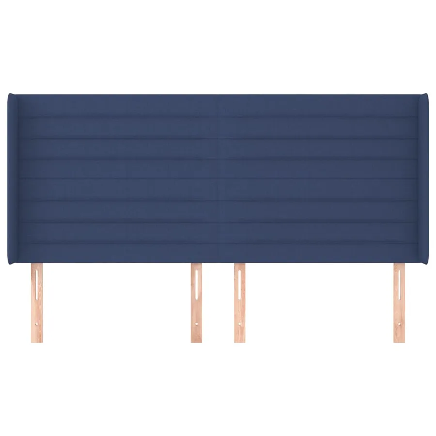 Tête de lit avec oreilles Bleu 183x16x118/128 cm Tissu - 3