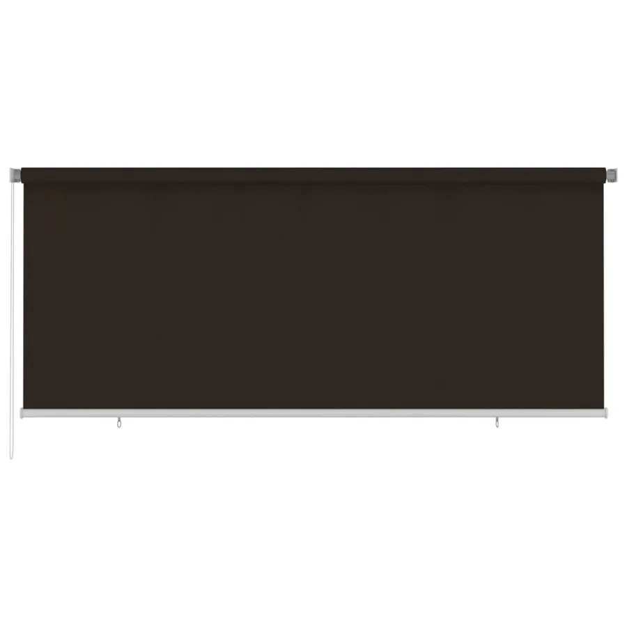 Store roulant d'extérieur 355 (l) x 140 (H) cm marron HDPE