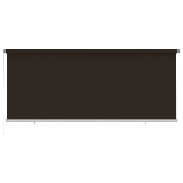 Store roulant d'extérieur 355 (l) x 140 (H) cm marron HDPE