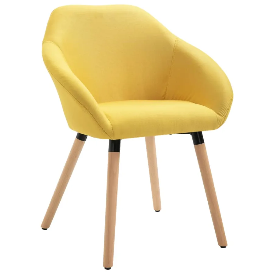 Chaises à manger lot de 4 jaune tissu - 3