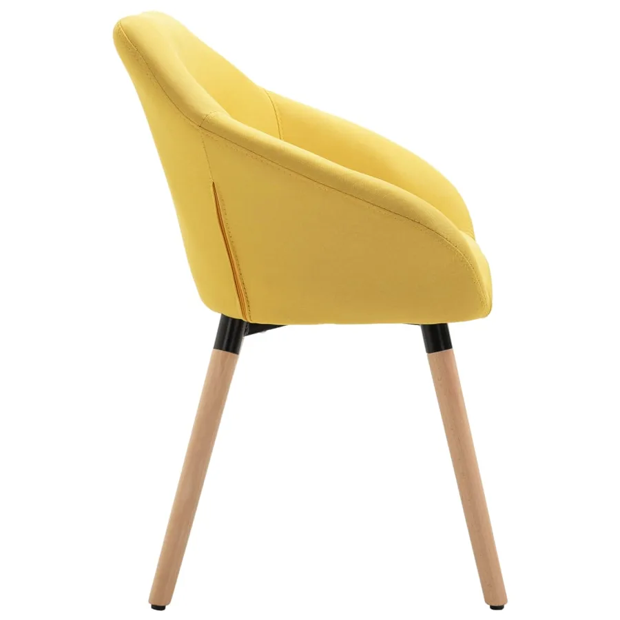 Chaises à manger lot de 4 jaune tissu - 5