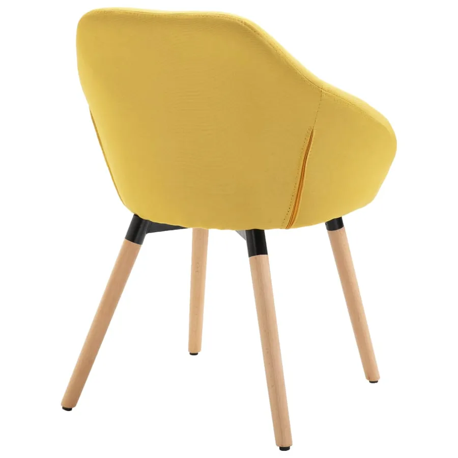 Chaises à manger lot de 4 jaune tissu - 6