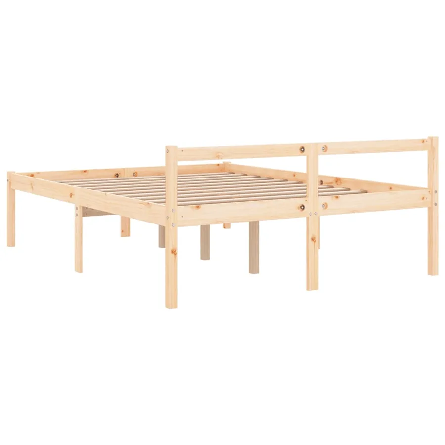 Lit pour personne âgée 120x190 cm petit double bois massif pin - 6