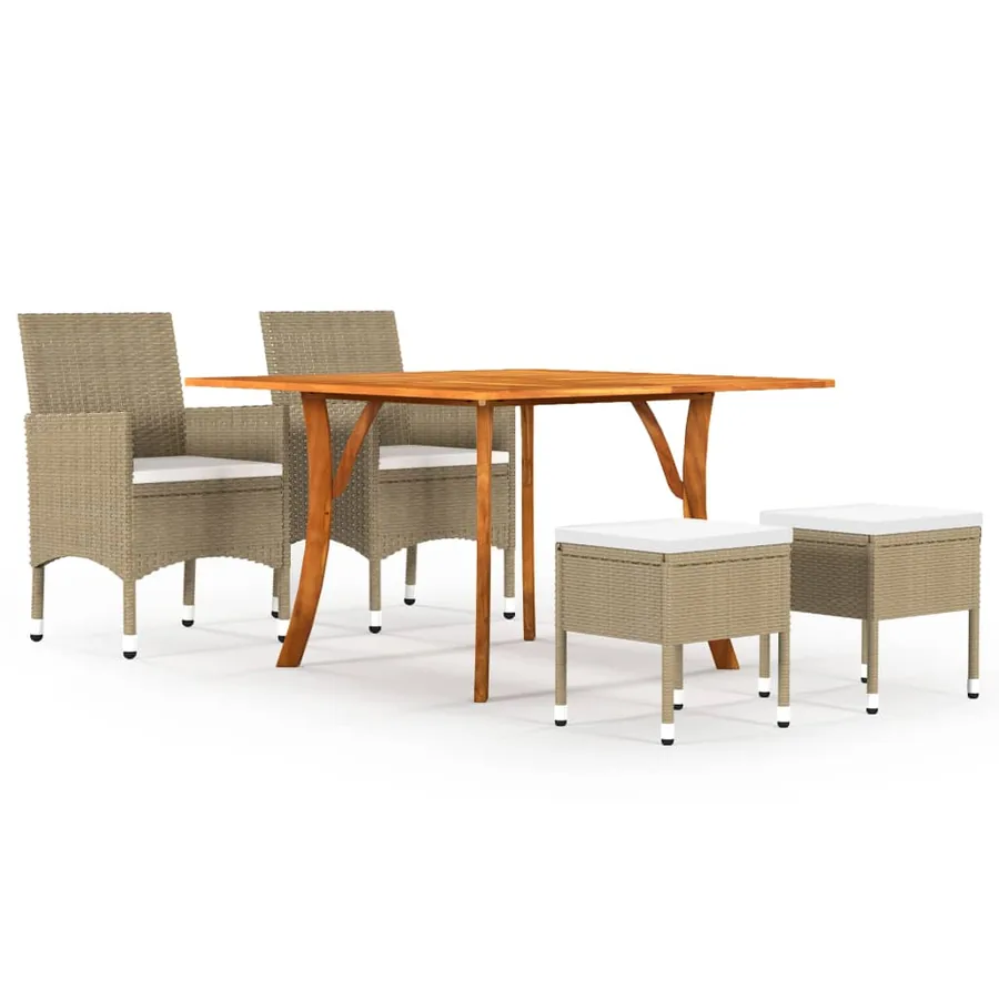 Ensemble à manger de jardin 5 pcs Beige