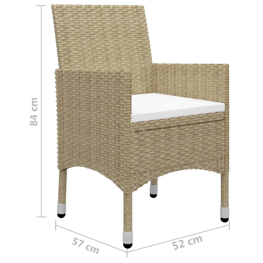 Ensemble à manger de jardin 5 pcs Beige - 13