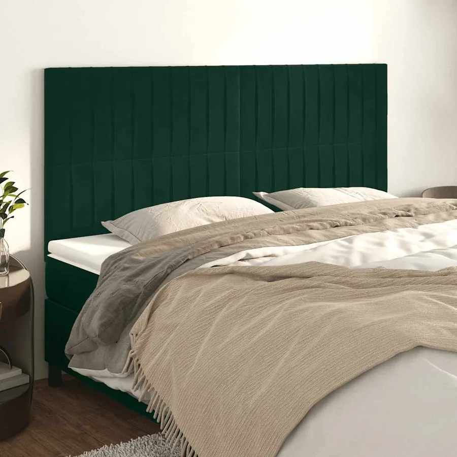 Tête de lit Vert foncé 160x5x118/128 cm Velours