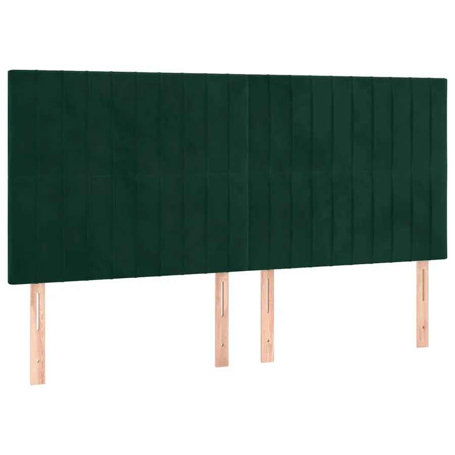 Tête de lit Vert foncé 160x5x118/128 cm Velours - 2