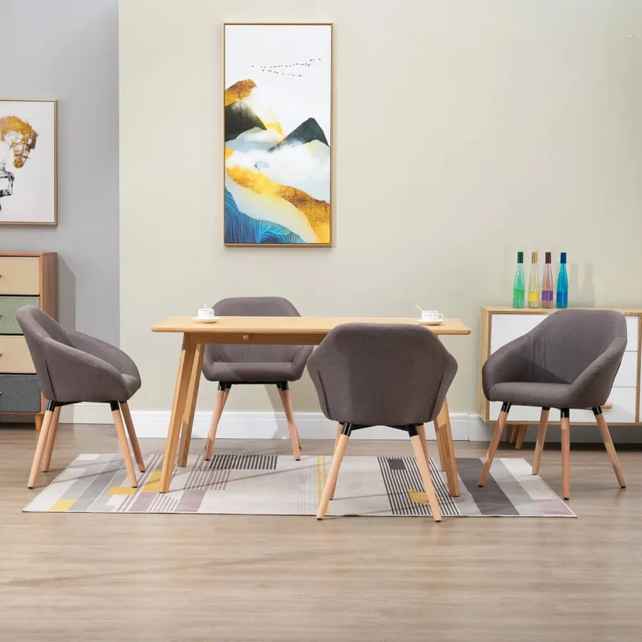 Chaises à manger lot de 4 taupe tissu