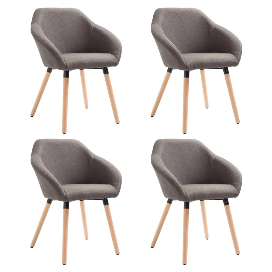Chaises à manger lot de 4 taupe tissu - 2