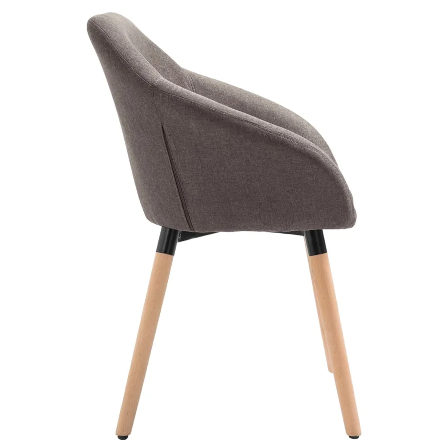 Chaises à manger lot de 4 taupe tissu - 5