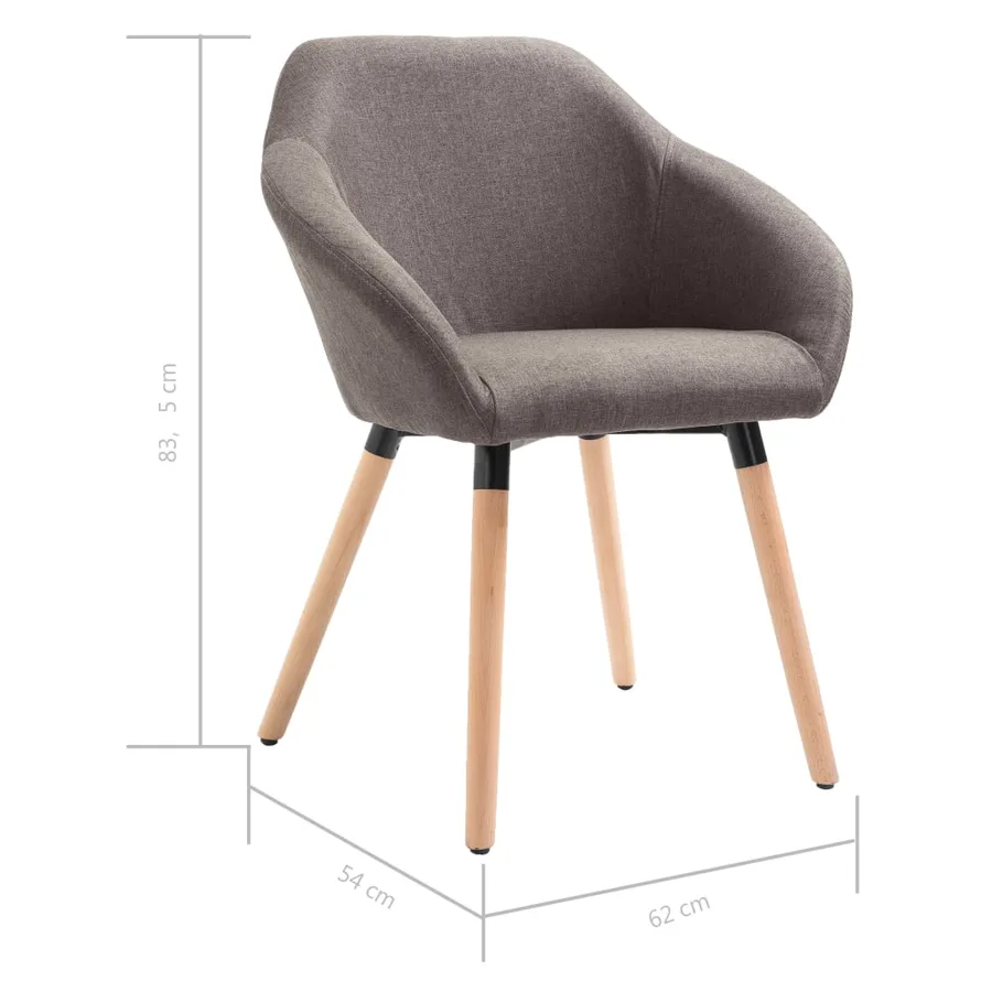 Chaises à manger lot de 4 taupe tissu - 8