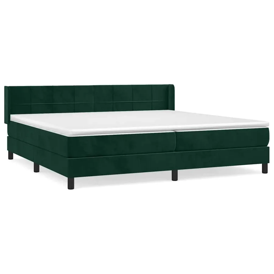 Sommier à lattes de lit et matelas Vert foncé 200x200cm Velours - 2