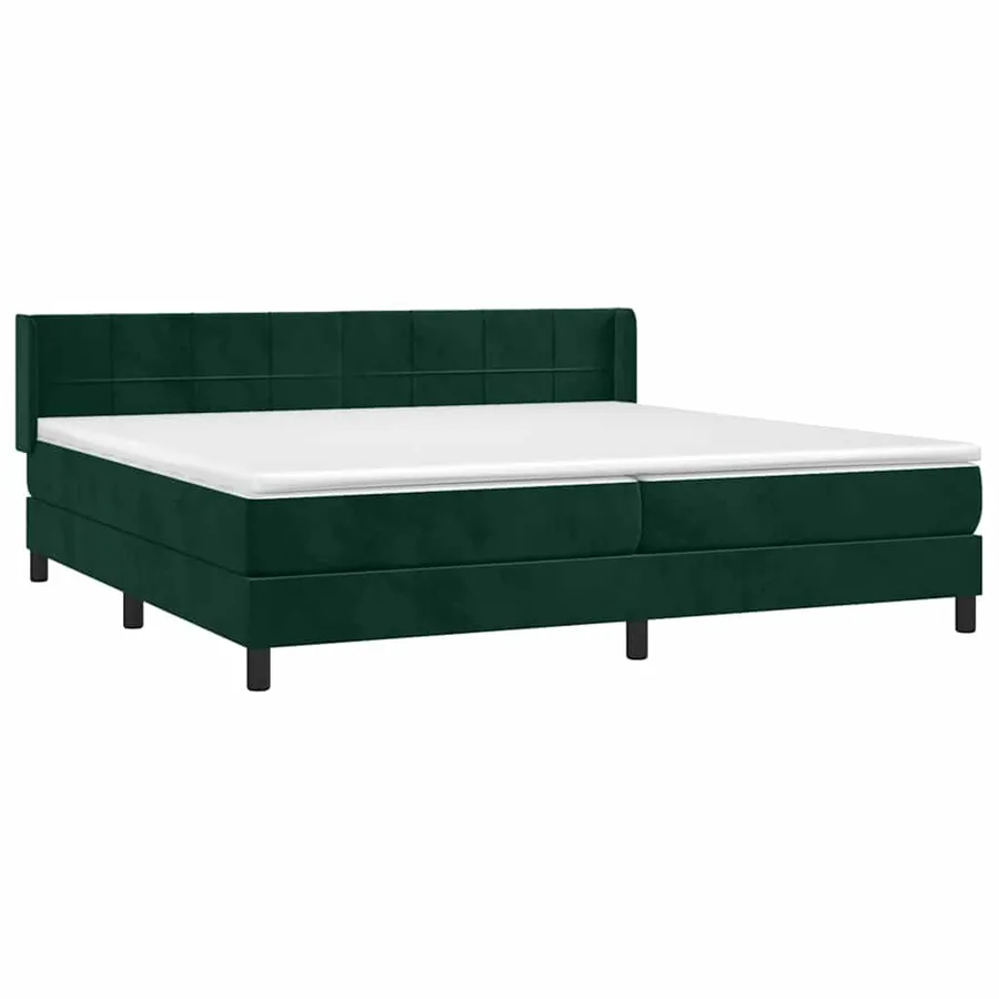 Sommier à lattes de lit et matelas Vert foncé 200x200cm Velours - 3