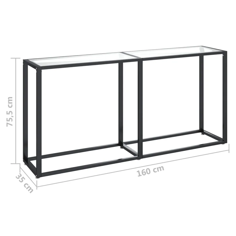 Table console Transparent 160x35x75,5 cm Verre trempé - 6