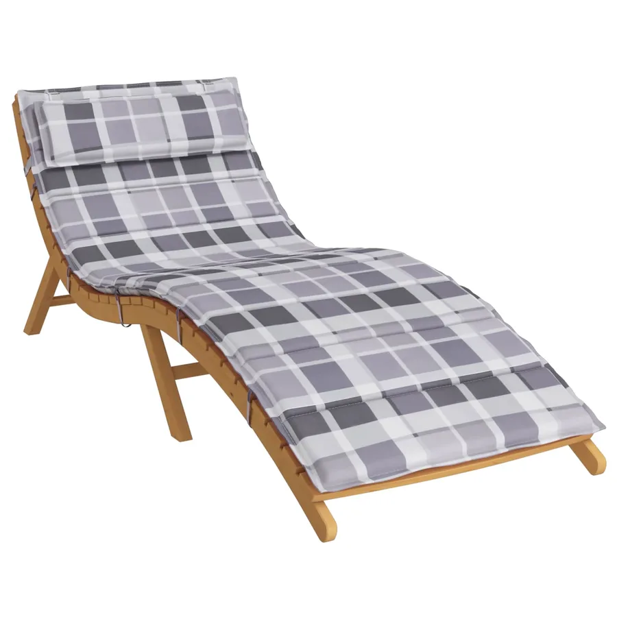 Coussin de transat ensoleillé Gris 178 x 60 x 4 cm Tissu Oxford - 2