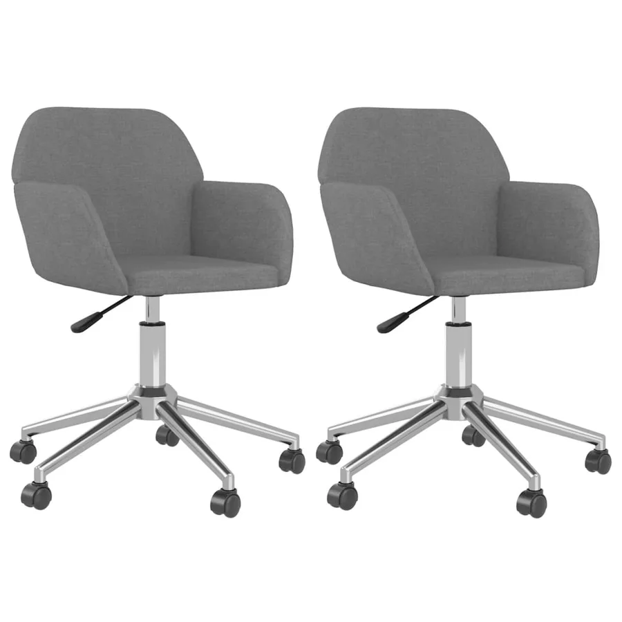 Chaises pivotantes à manger lot de 2 Gris clair Tissu - 2