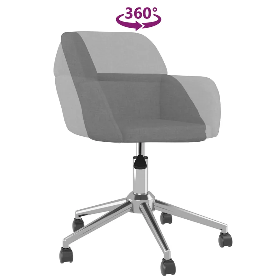Chaises pivotantes à manger lot de 2 Gris clair Tissu - 7