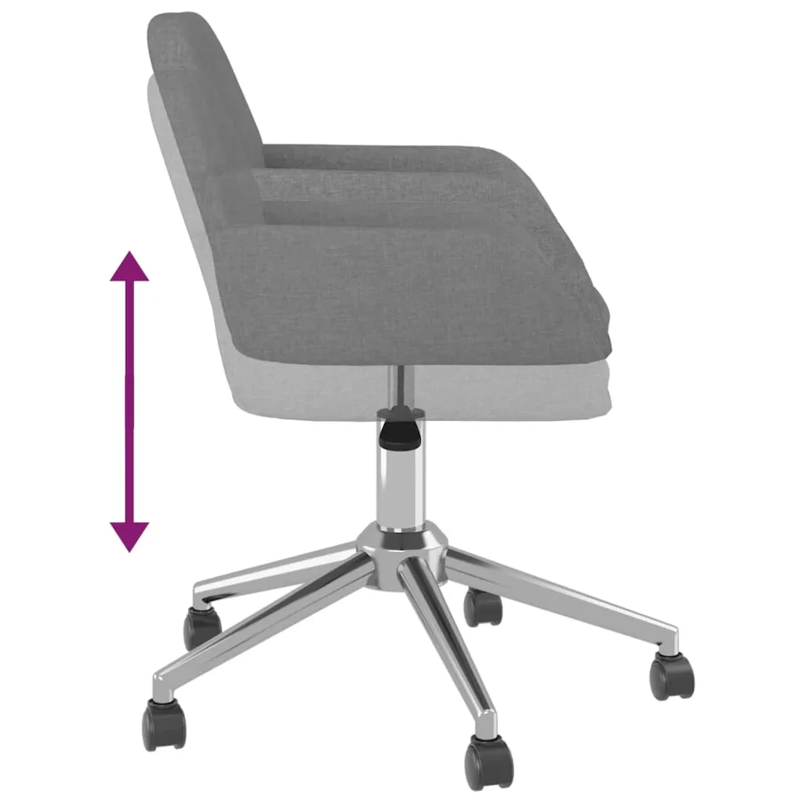 Chaises pivotantes à manger lot de 2 Gris clair Tissu - 8