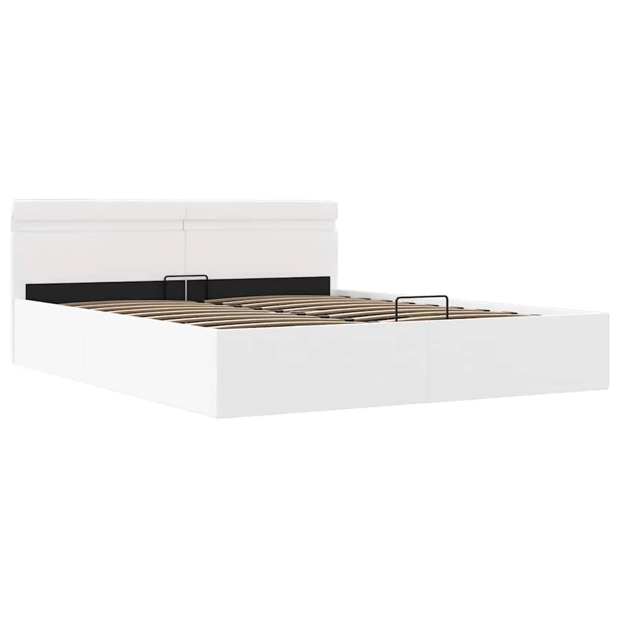Cadre de lit à rangement hydraulique sans matelas avec LED - 3