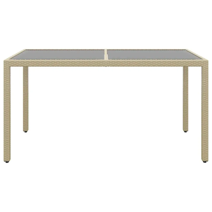 Ensemble à manger de jardin 5 pcs Rotin verre trempé Beige - 6