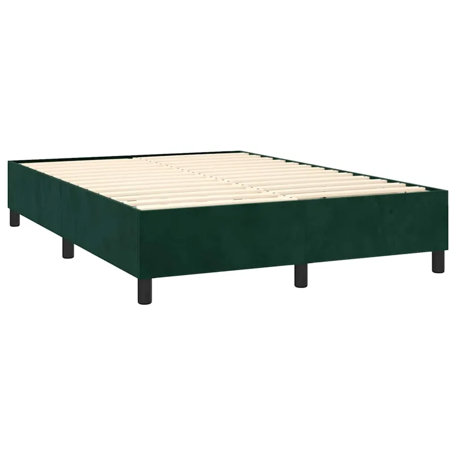 Sommier à lattes de lit matelas et LED Vert foncé 140x200 cm - 5