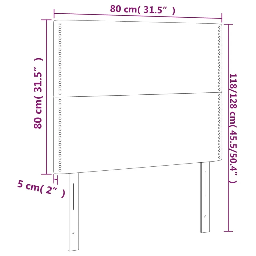 Tête de lit Rose 80x5x118/128 cm Velours - 8