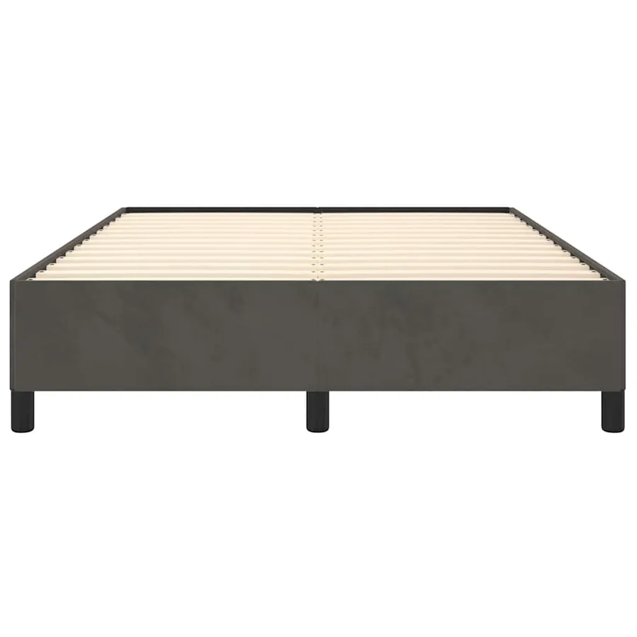 Cadre de lit sans matelas gris foncé 137x190 cm velours - 6