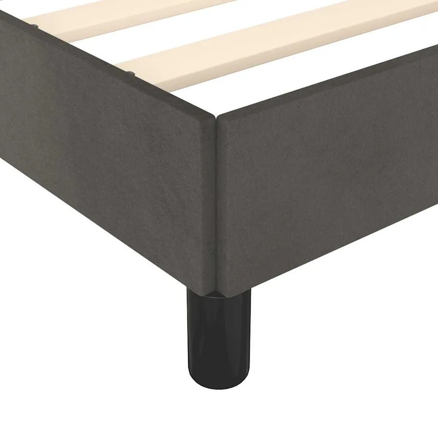 Cadre de lit sans matelas gris foncé 137x190 cm velours - 7