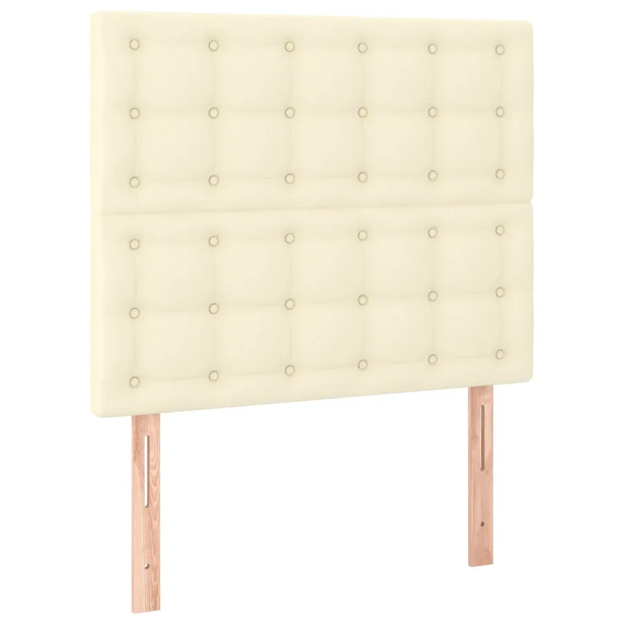 Sommier à lattes de lit avec matelas et LED Crème 90x190 cm - 7
