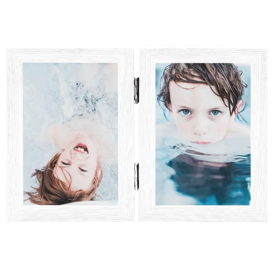 Cadre photo dépliable en deux Blanc 2x(13x18 cm) - 2