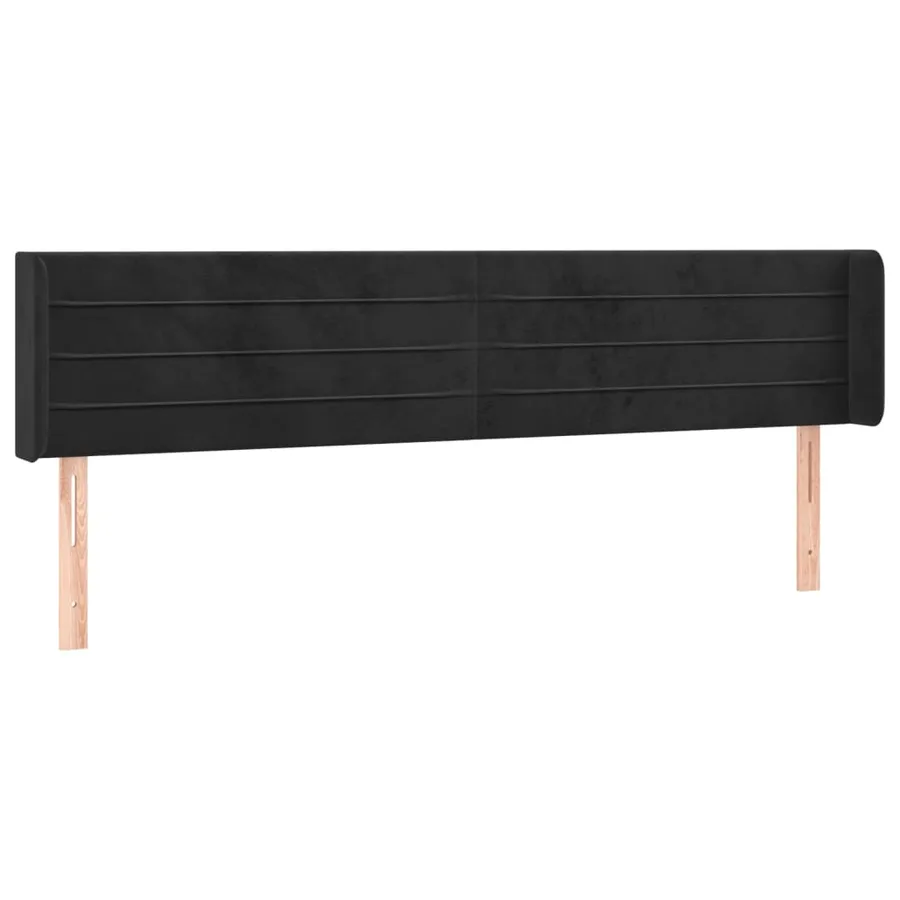 Tête de lit à LED Noir 203x16x78/88 cm Velours - 3