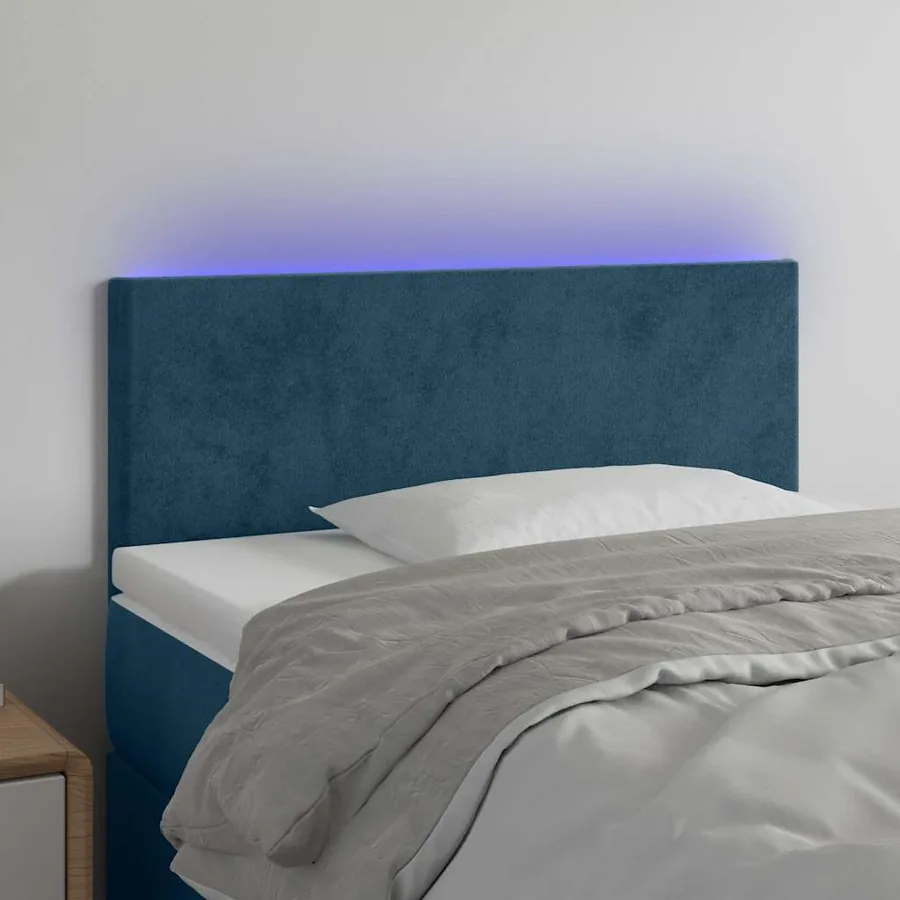 Tête de lit à LED Bleu foncé 80x5x78/88 cm Velours