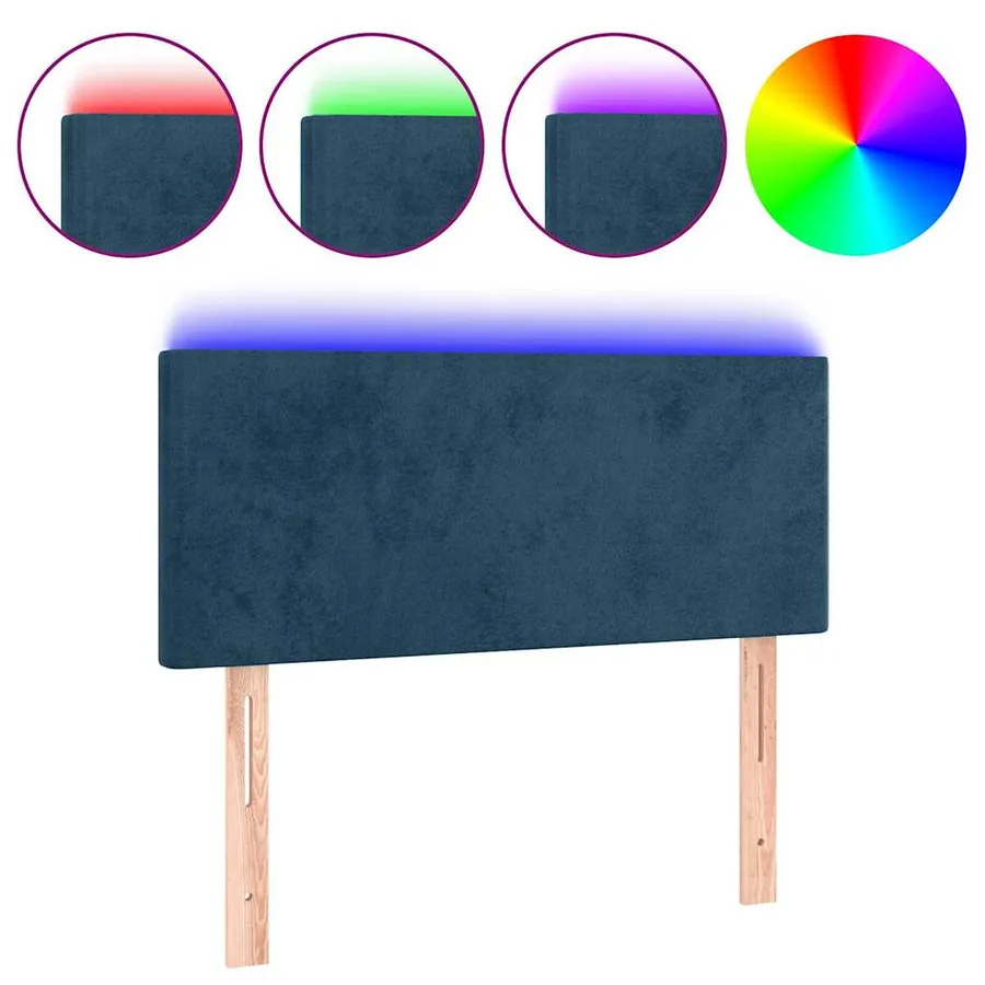 Tête de lit à LED Bleu foncé 80x5x78/88 cm Velours - 2