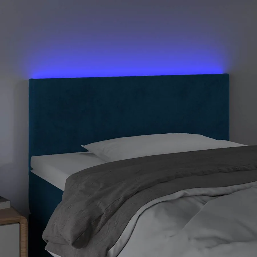 Tête de lit à LED Bleu foncé 80x5x78/88 cm Velours - 3