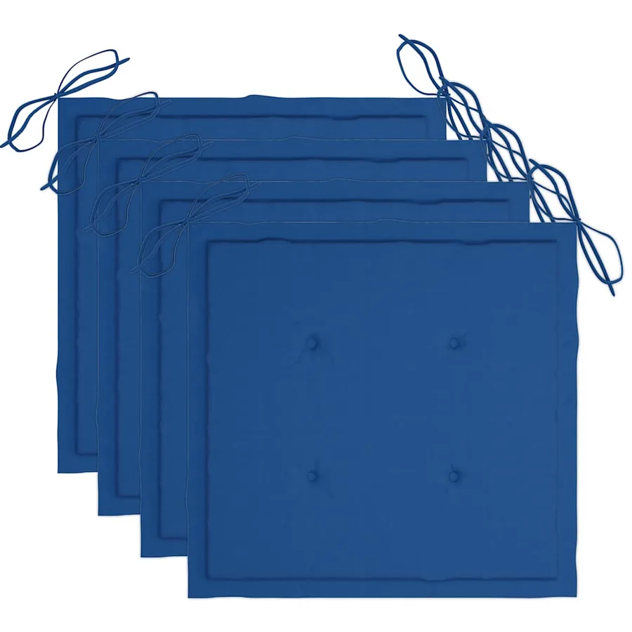 Mobilier à dîner d'extérieur pliable 5 pcs avec coussins bambou - 7