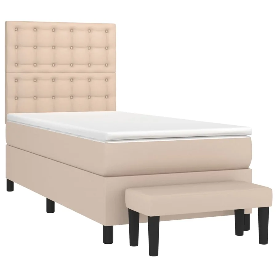 Sommier à lattes de lit avec matelas Cappuccino 90x190 cm - 3