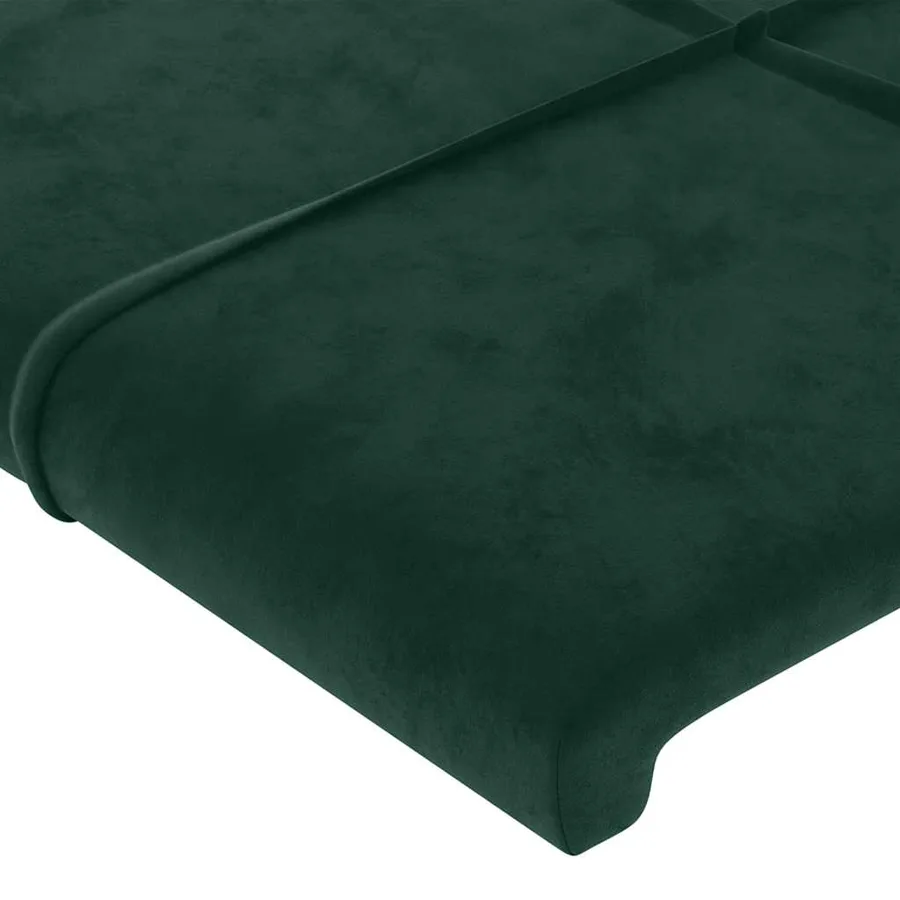 Tête de lit à LED Vert foncé 180x5x78/88 cm Velours - 5