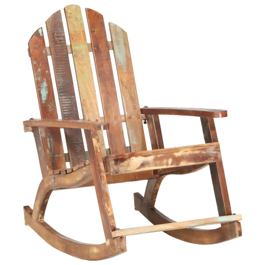 Chaise à bascule de jardin Bois de récupération solide - 10