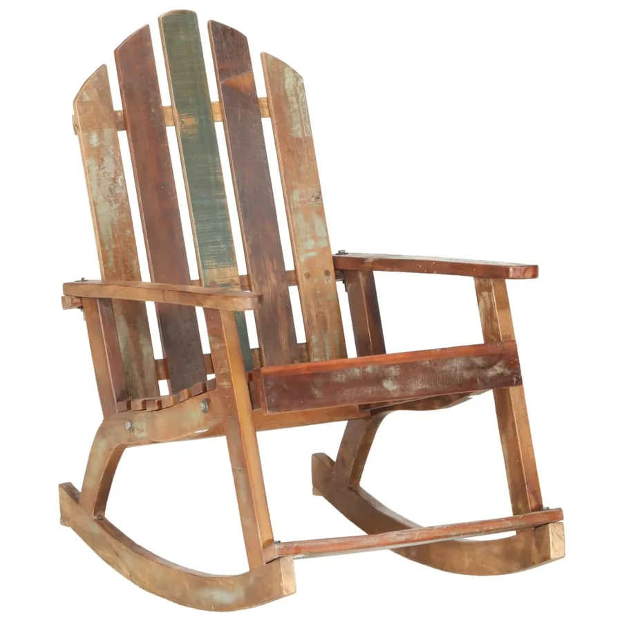 Chaise à bascule de jardin Bois de récupération solide - 11