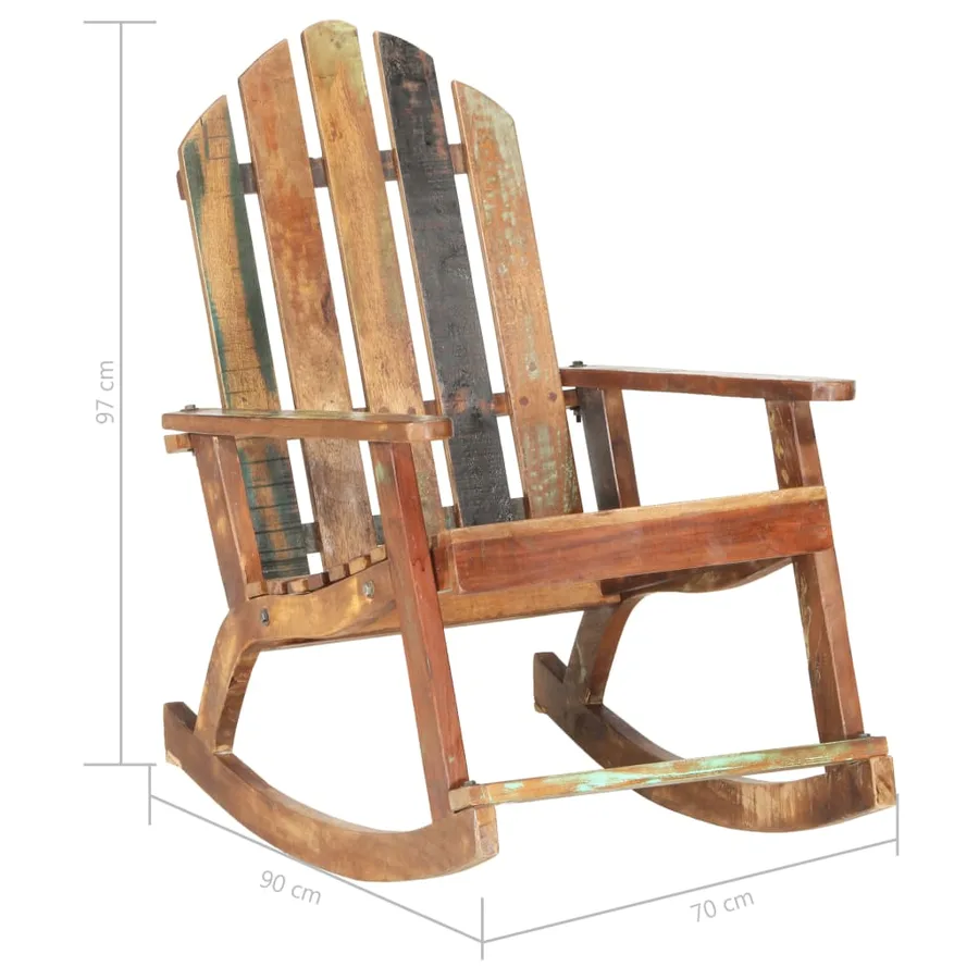 Chaise à bascule de jardin Bois de récupération solide - 7