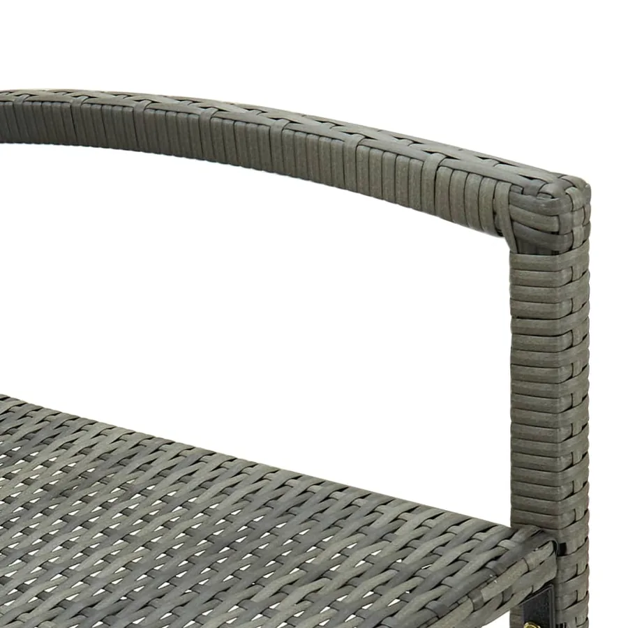 Tabourets de bar lot de 2 gris résine tressée - 7