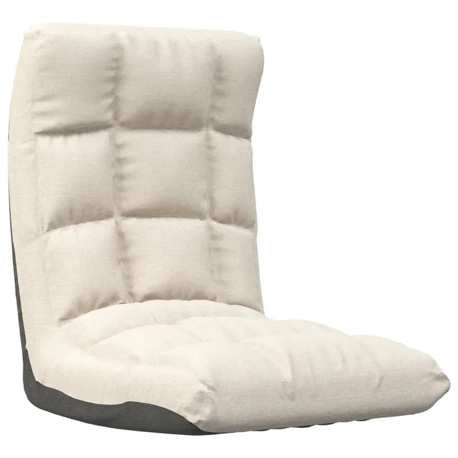 Chaise pliable de sol Crème Tissu - 2