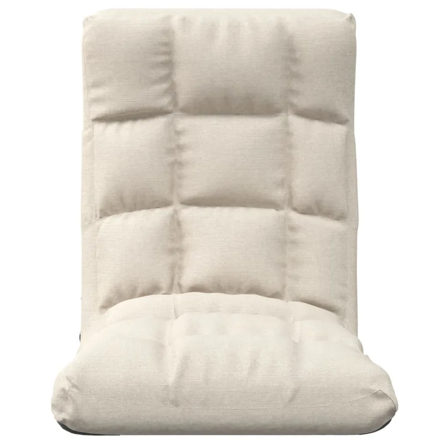 Chaise pliable de sol Crème Tissu - 3