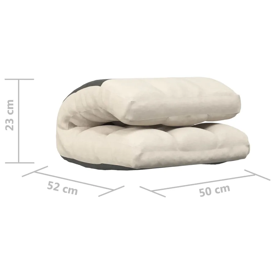 Chaise pliable de sol Crème Tissu - 9